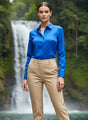 Royal Blue Regular Fit Summer Satin Shirt