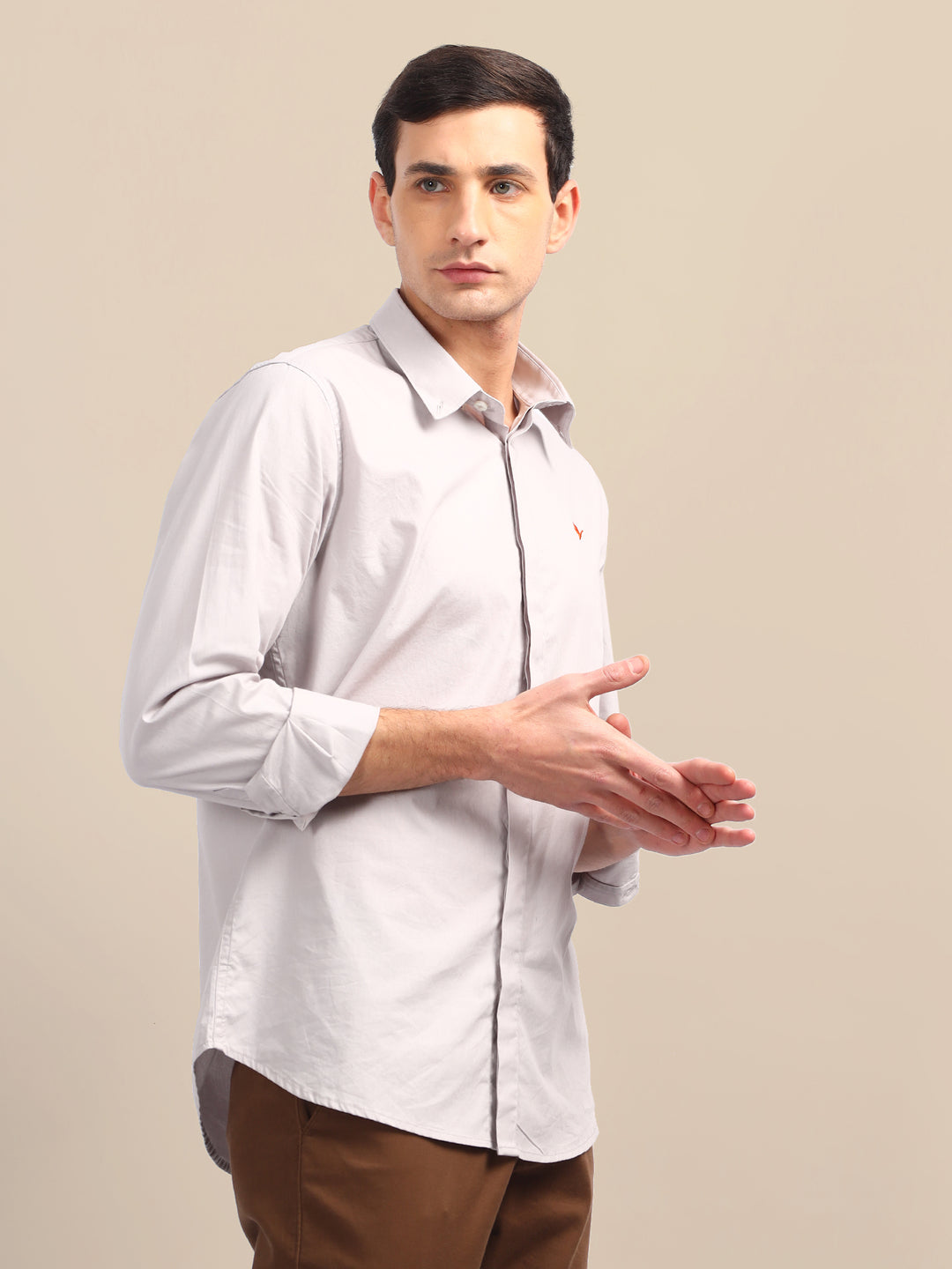 Grey Shirt With Premium Cotton Lycra