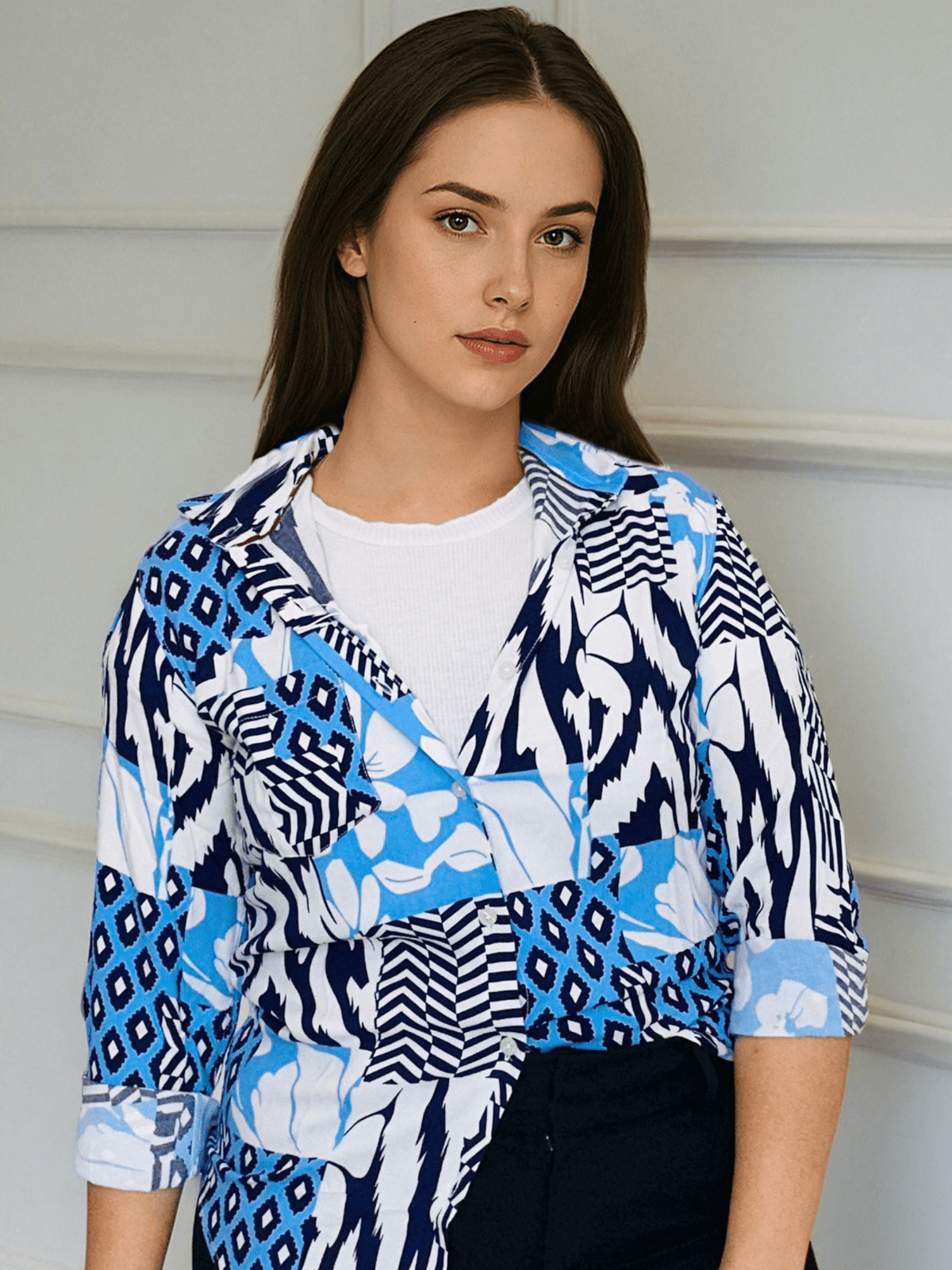 Women's Premium Rayon Shirt With Tropical Print