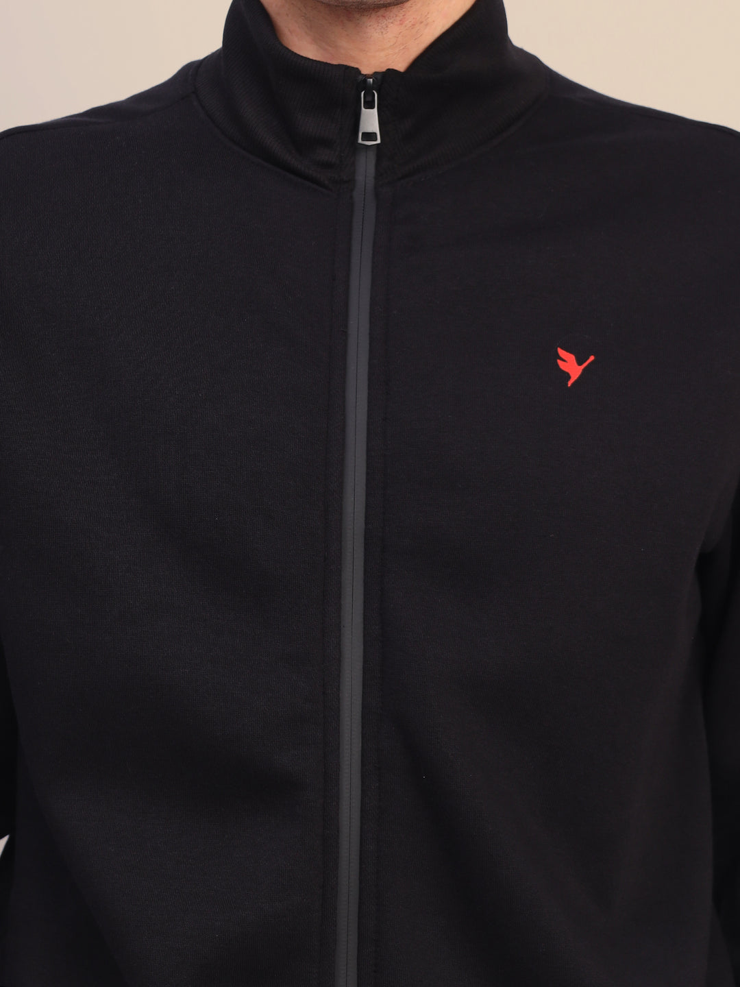 Amswan Men'S Black Cord Set: Full Zipper Sweatshirt & Sweatpants For Ultimate Comfort And Style