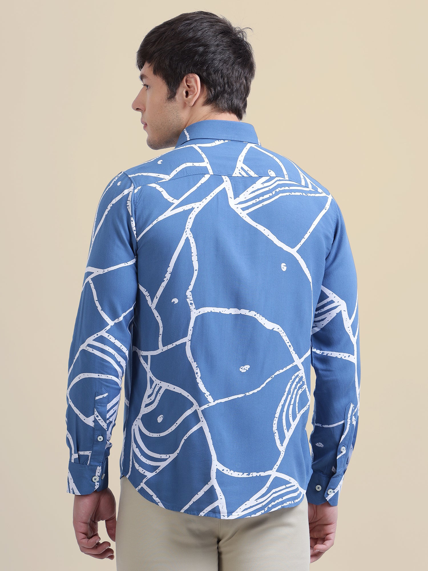 Abstract Printed Premium Shirt For Men's In Rayon Fabric
