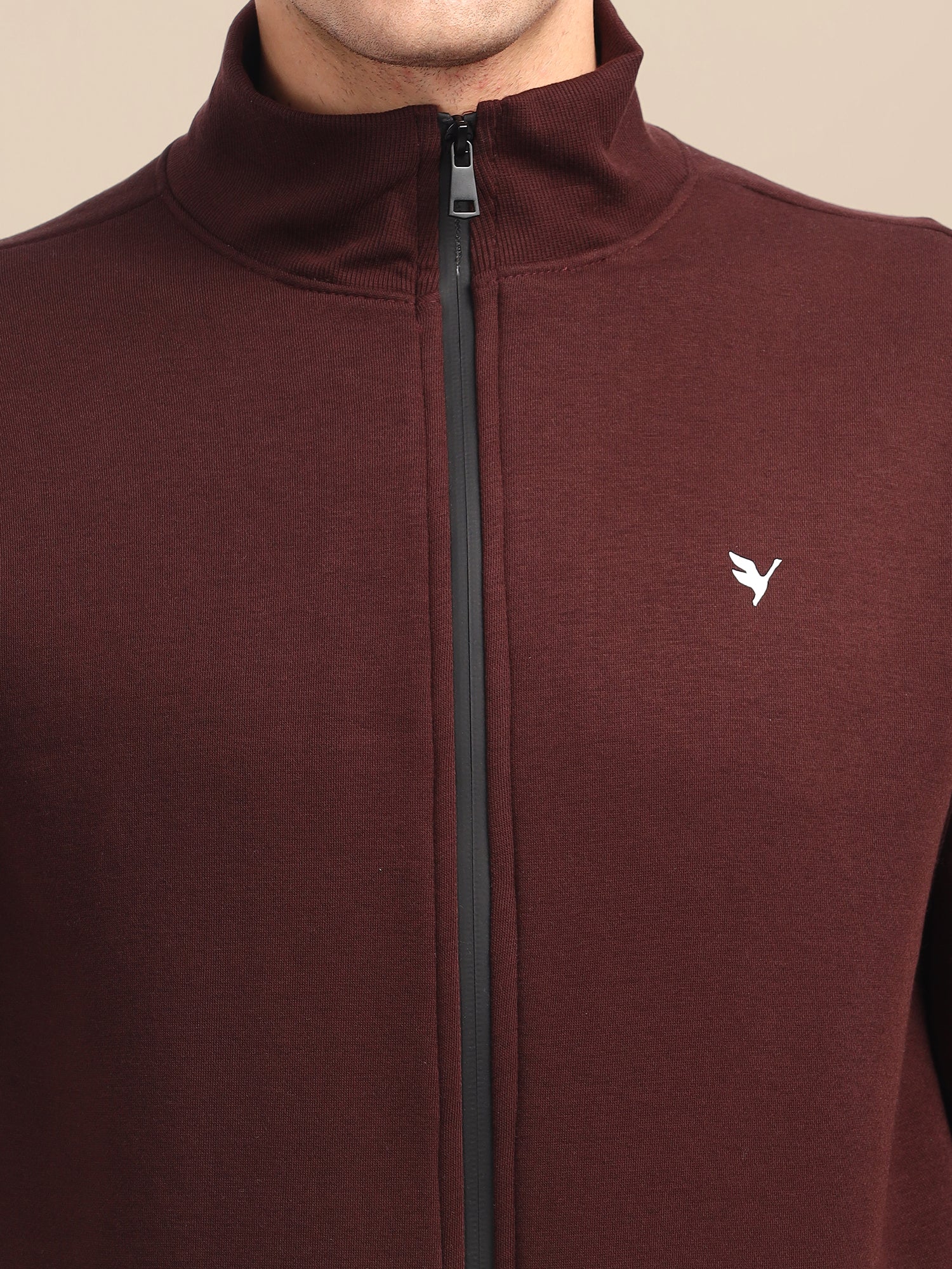 Amswan Men'S Brown Stylish And Comfortable Full Zipper Sweatshirts