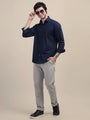 Deep Navy Shirt With Premium Cotton Lycra