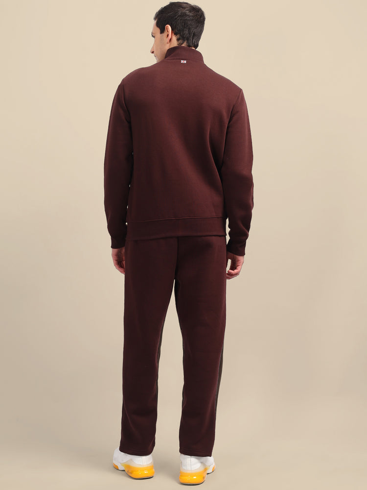 Amswan Men'S Brown Cord Set: Full Zipper Sweatshirt & Sweatpants For Ultimate Comfort And Style