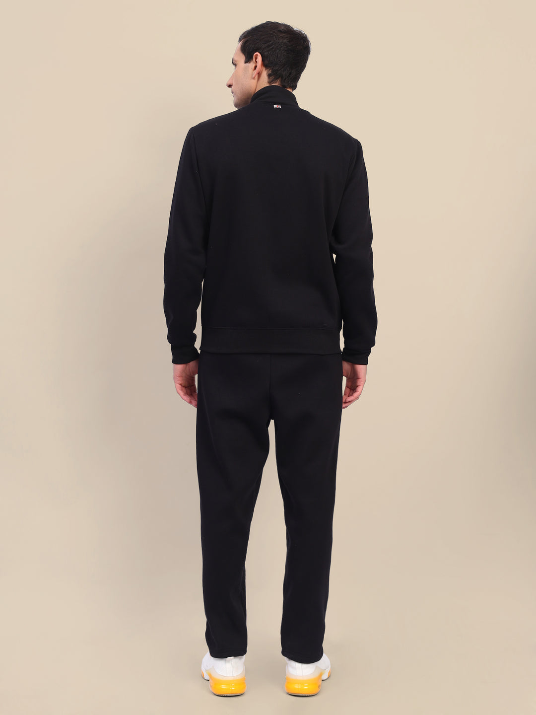 Amswan Men'S Black Cord Set: Full Zipper Sweatshirt & Sweatpants For Ultimate Comfort And Style