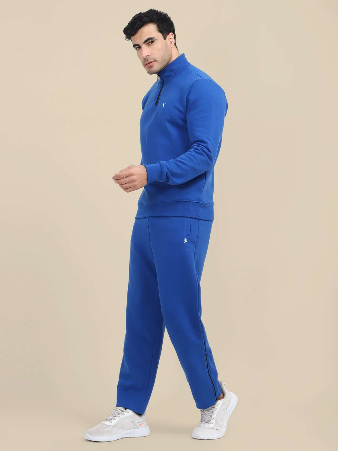 Amswan Men'S Blue Cord Set: Half Zipper Sweatshirt & Sweatpants For Ultimate Comfort And Style
