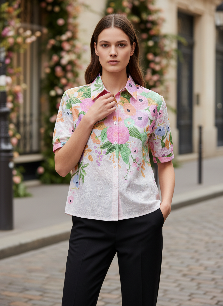 Light Pink Pinstripe Shirt for Women