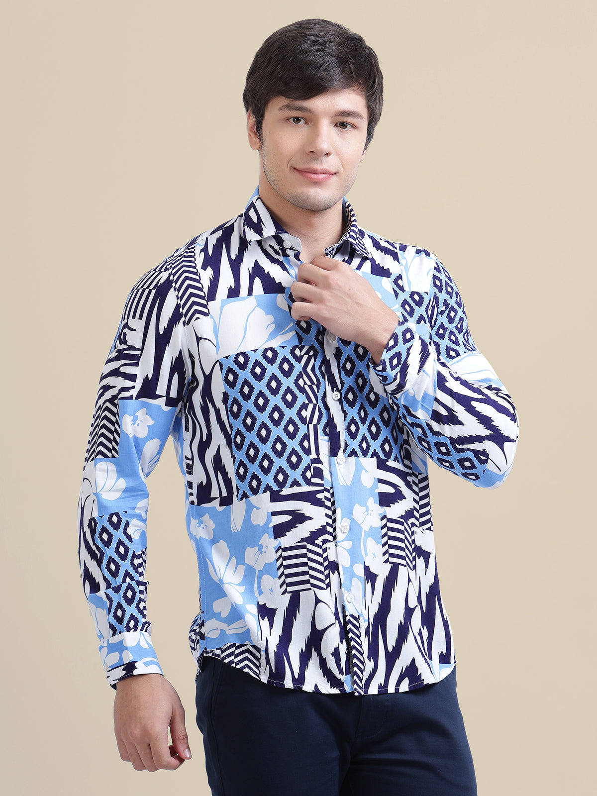 Men's Premium Rayon Shirt With Tropical Print