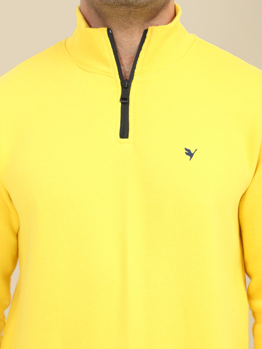 Amswan Men'S Yellow Cord Set: Half Zipper Sweatshirt & Sweatpants For Ultimate Comfort And Style