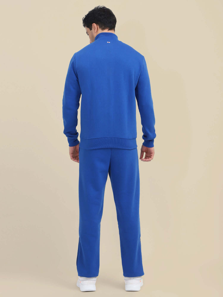 Amswan Men'S Blue Cord Set: Half Zipper Sweatshirt & Sweatpants For Ultimate Comfort And Style