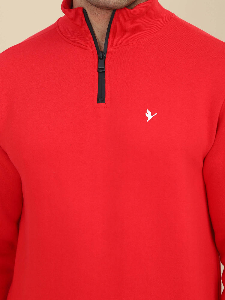Amswan Men'S Red Cord Set: Half Zipper Sweatshirt & Sweatpants For Ultimate Comfort And Style