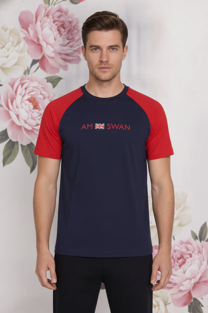 Mens Premium Cotton Printed Raglan Half Sleeve T-Shirts