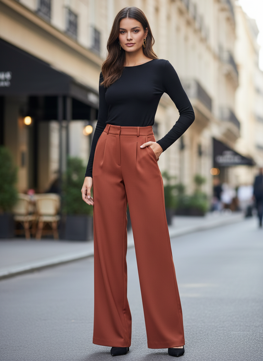 Banana Crepe Burnt Umber K Pant