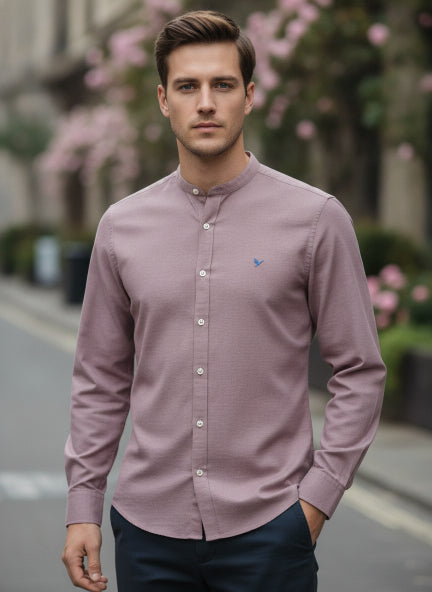 Premium Men'S Crinkle Cotton Shirt | Mauve