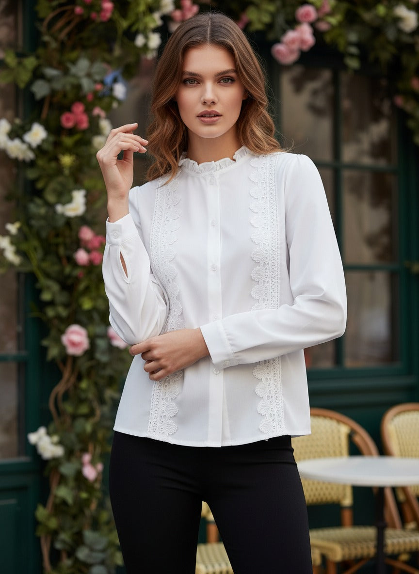 Luxury Lace Panel Women’s Top