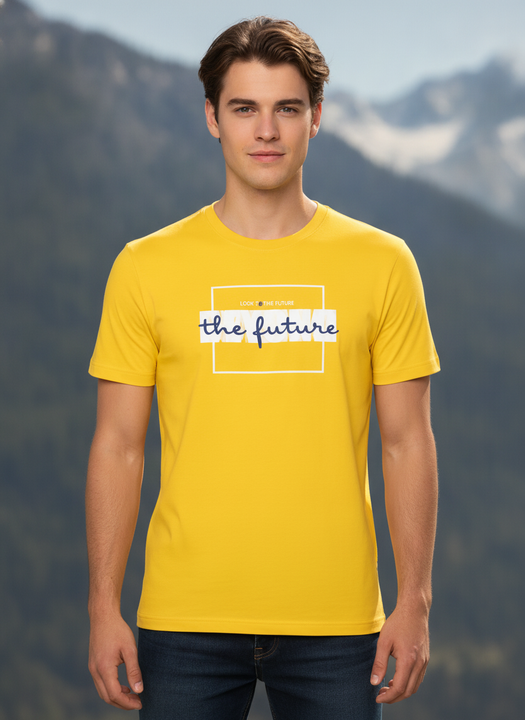 Mens Premium Cotton Lycra Printed Half Sleeve Crew Neck T-Shirts