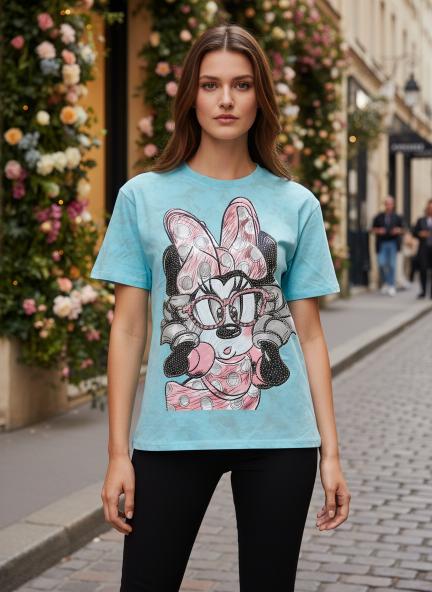 Cute Cartoon Graphic Printed T-Shirt for Women