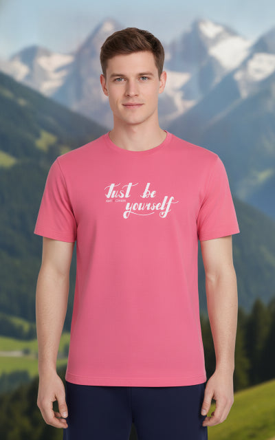 Mens Premium Cotton Lycra Graphic Half Sleeve Crew Neck T-Shirts