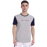 Men's Premium Cotton Printed Colourblock Half Sleeve T-shirts