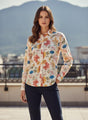 Cambric Digital Print Puff Sleeve Shirt
