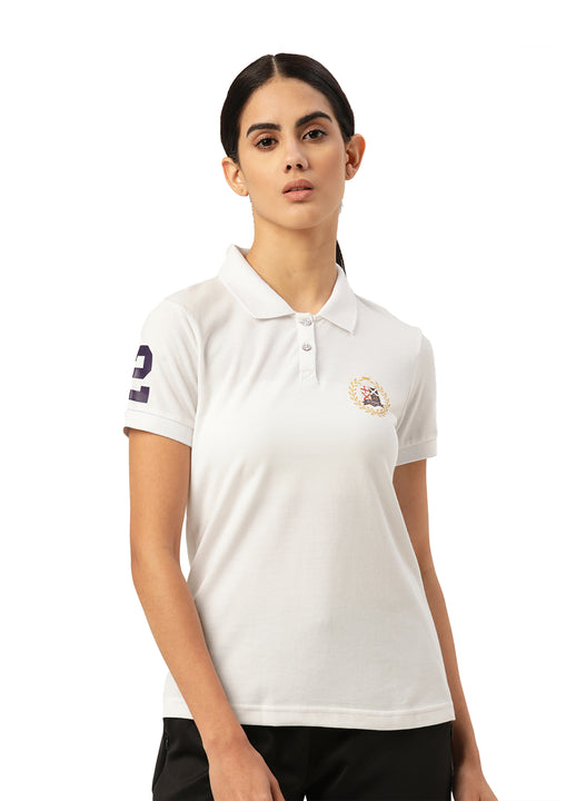 WOMENS PREMIUM COTTON PRINTED HALF SLEEVE POLO T-SHIRTS