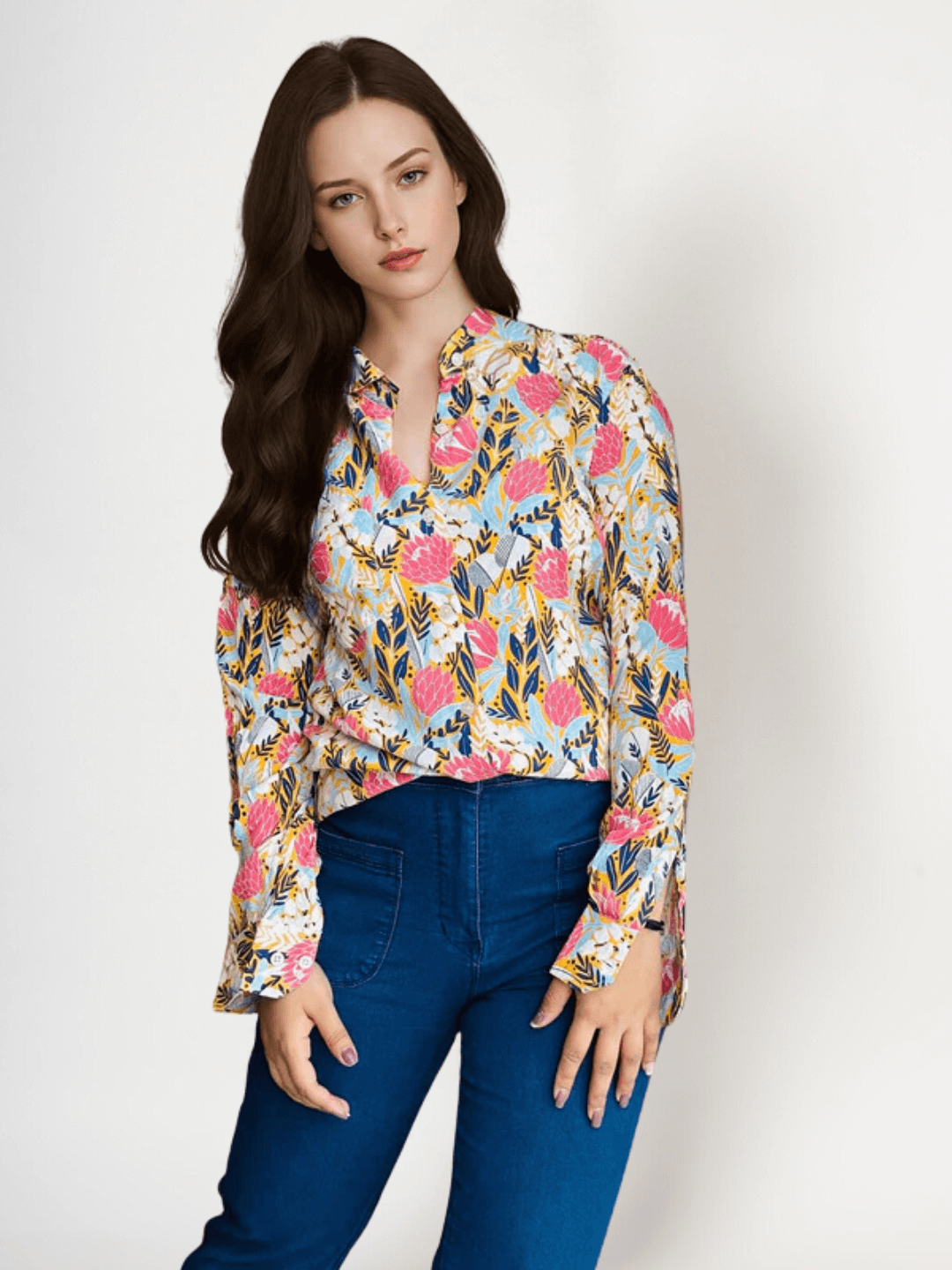 Women's Floral Print Premium Rayon Shirt