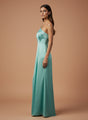 Women's Luxury One-Shoulder European Satin Dress Mint Frost