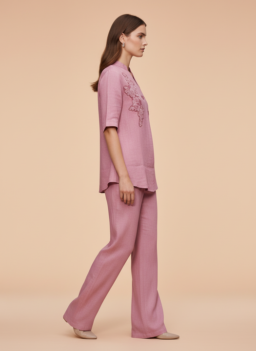Elegant Pink Embroidered Co-Ord Set for Women