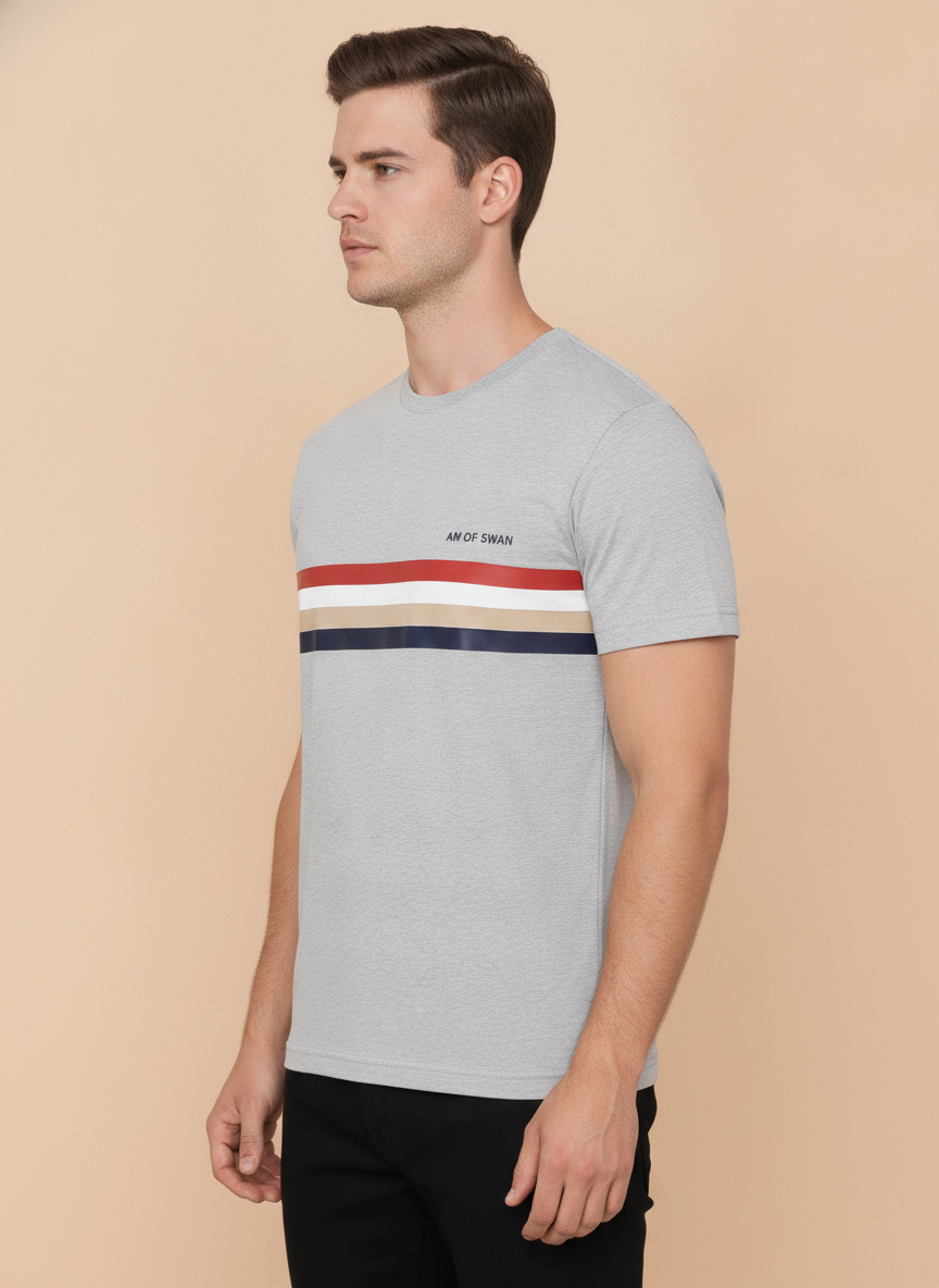 Mens Cotton Rich Graphic Half  Sleeve Crew Neck T-Shirts