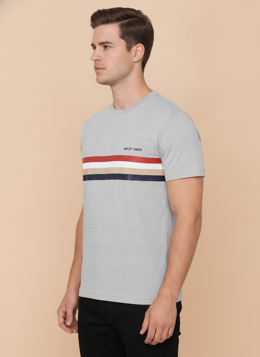 Mens Cotton Rich Graphic Half  Sleeve Crew Neck T-Shirts