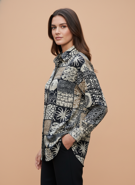 Patchwork Printed Women Shirt