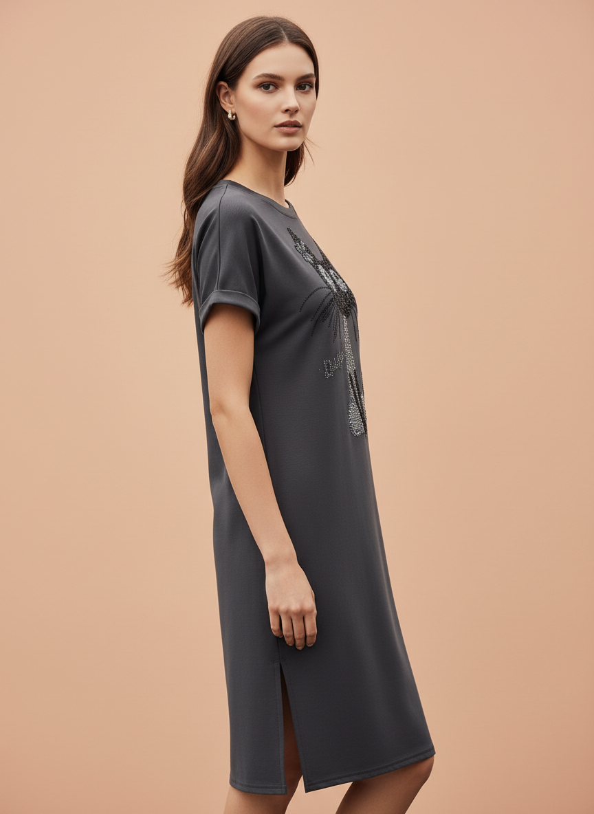 Women’s Stylish Cat Print T-Shirt Dress