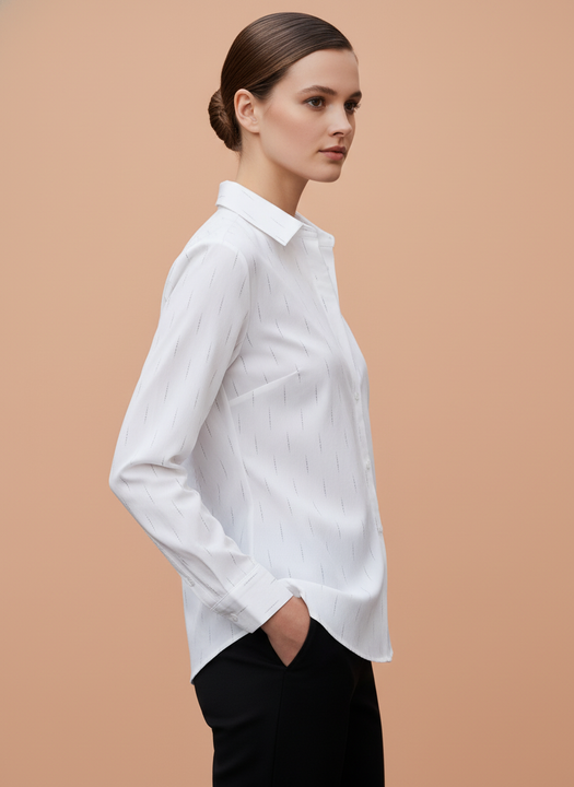 White Pinstripe Shirt for Women