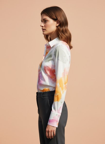 Premium Micro Multicolour Regular Length Straight Hem Digital Print Shirt