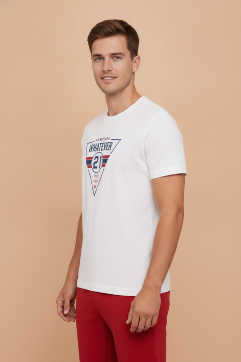 Mens Premium Cotton Lycra Graphic Half Sleeve Crew Neck T-Shirts