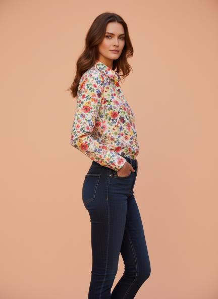 Premium Micro Digital Print Puff Sleeve Shirt