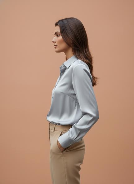 Steel Grey Regular Fit Summer Satin Shirt