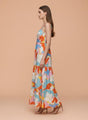 Premium Muslin Digital Print  Shoulder Strap Maxi Dress With Slash Pocket