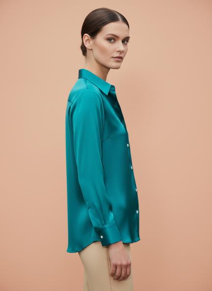 Peacock Regular Fit Summer Satin Shirt