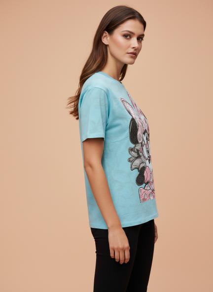 Cute Cartoon Graphic Printed T-Shirt for Women