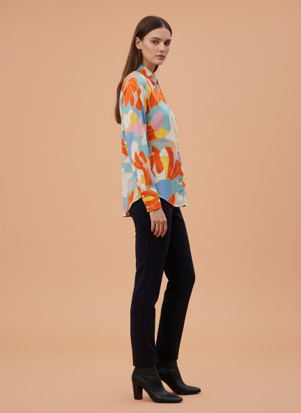 Premium Muslin Digital Print Puff Sleeve Shirt