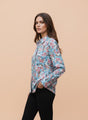 Satin Multicolour Regular Length Straight Hem Digital Print Shirt