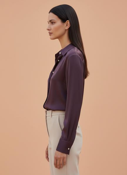 Walnut Regular Fit Summer Satin Shirt