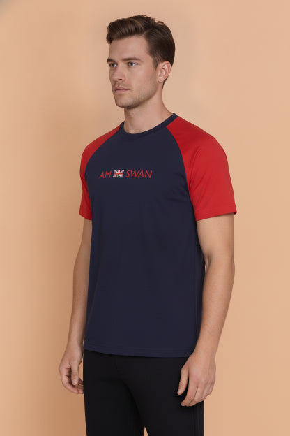 Mens Premium Cotton Printed Raglan Half Sleeve T-Shirts