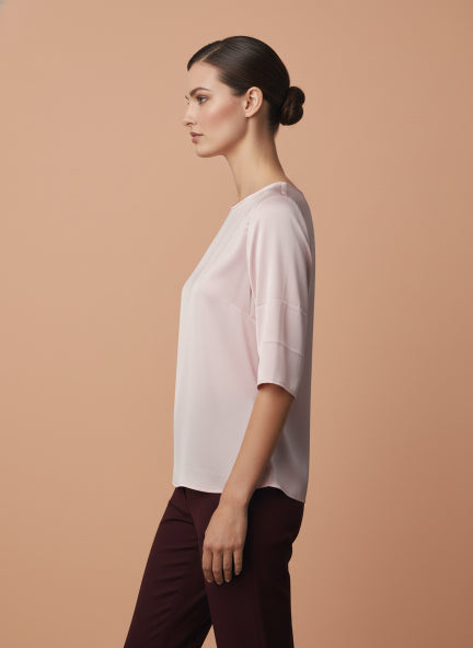 Elegant Blush Pink European Satin Top