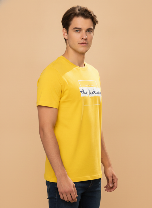 Mens Premium Cotton Lycra Printed Half Sleeve Crew Neck T-Shirts