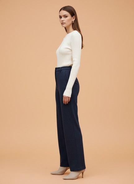 Premium Indigo Knit Straight Fit With Flap Pocket Trouser