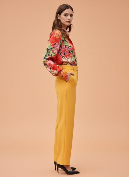 Banana Crepe Mango Straight Fit With Flap Pocket Trouser