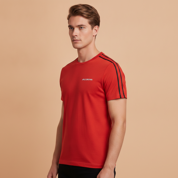 Mens Premium Cotton Lycra Printed Half  Sleeve Crew Neck T-Shirts