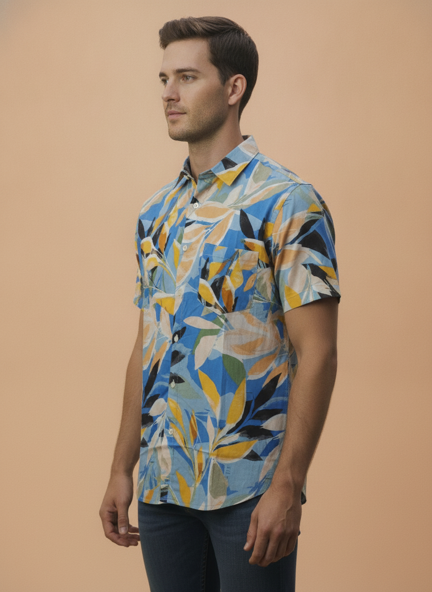 Multicolor Floral Print Premium Rayon Shirt